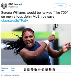 onlyblackgirl: mirabeauhaute:   onlyblackgirl:   christel-thoughts:  the-movemnt:  Serena Williams responds to John McEnroe saying she would rank “like 700” against men follow @the-movemnt  such a professional “keep my name out ya mouth, ho” 
