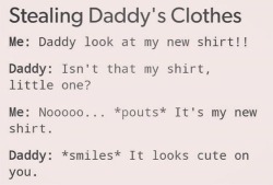 daddysgalaxxyspacekitty:  I love wearing daddy clothes ☺️😇🌸