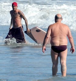 burlydave:  You go to the beach in LA, and end up with a thousand comments in the Daily Mail.  I think you can tell that the pic that looks like David Beckham is cruising is photoshopped, my partner is standing to my right.  (We had strolled down to