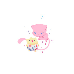kitty-gumdropz:  drawnbyhanna:Mew and Togepi &lt;3 OMFG THIS IS ADORABLE&lt;3