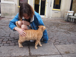 lazybonesillustrations:  Me with a cat in Paris