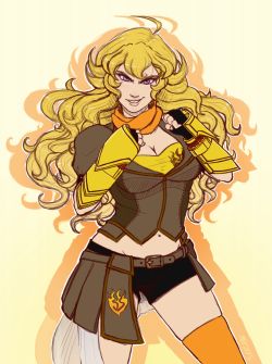 mirzers:  RWBY Art Challenge Day 3/30: Favorite member of team RWBY - Yang Xiao Long Apologies for not uploading this last night! I’m going out today so today’s drawing probably will be a headshot maybe so I most likely won’t follow a prompt but
