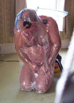 maturemenintrouble:  Imagine your worst enemy, that one you want nothing but the worst, encased in a transparent zip bag, completely naked and motionless. His skin compressed inside this stifling bag, struggling uselessly and sweating while everybody