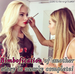 sissystable:How would you like to look like this, Sissy ?  I love going to the Mall and getting free makeovers *giggle*. I always learn a new trick or two about makeup to look like a bimbo or a slut