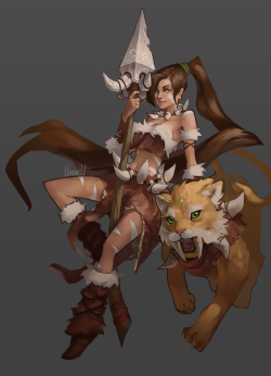 hozure:  A-Z #25 - Nidalee. Need to figure out something with the lines. 