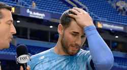 winterlong:  lordthundercox:  Sometimes it’s actually, legitimately annoying how pretty Kevin Kiermaier is. You probably couldn’t even get a bad photo angle on this bastard if you tried.  HIS EYES THO.
