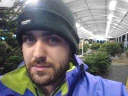 Stuck outside at night, in a storm, trying to sell slowly dying fir trees. Getting in that Christmas spirit~