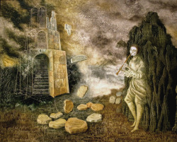 surrealism:  The Flautist by Remedios Varo, 1955. Oil on canvas.