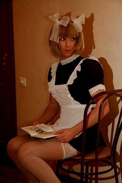 Sexy maid shares old cock