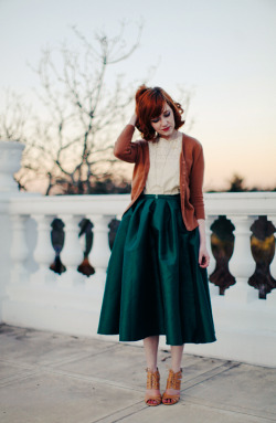 modcloth:  theclotheshorse in a ModCloth cardigan. 