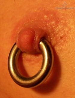 apadravya-piercing:  Just me, or is this as big as a door knocker? Male nipple piercing with a ring.