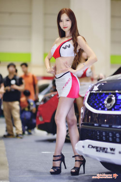 koreangirlshd:  Racing model Han Min Young at Seoul Auto Salon 2015 ~ Photo by Zinie