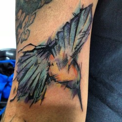 fuckyeahtattoos:  My 3rd bird tattoo. “Humming Bird” Concept by Komiksboy, ink &amp; skills by Yok Genabe of Whiplash Tattoo Studio, Manila, Phillippines. http://www.facebook.com/WhiplashTattoo