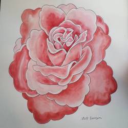 Watercolor flower. #mattbernson #tattooapprentice #tattooflashart #flowers #artistsoninstagram #artistsontumblr #art #drawing #watercolor  (at Empire Tattoo)