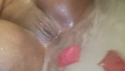 acequeenent:  This rose petal floated up to my pussy as I was taking a pic