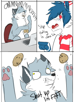 sianiithesillywolf:im in college with cookies even tho theres a sign that says no cookies i will have my cookies eue credit to @postalarrow for the idea&gt;w&lt;
