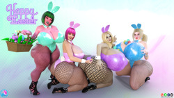 Hey everyone, just did a quick pic of Lola Nissa Amanda and Chelsea in bunny outfits. Happy Easter and I hope you guys have fun and relaxing day