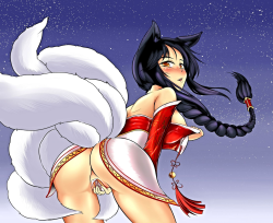 felkina:  “Don’t you trust me?” Ahri stated as she provocatively bent herself over her prey watching his rising erection take form, she gave a brief look at her excited wet slit and covered it with her dress tip “maybe you can give me a reason