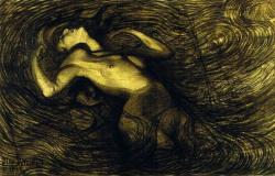 dutch-and-flemish-painters:  transylmania:  Jean Delville (1867 - 1953)‘Ophelia’  Ophelia is a fictional character in William Shakespeare’s play Hamlet. She is a young noblewoman of Denmark, the daughter of Polonius, sister of Laertes, and potential