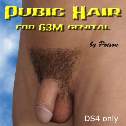 &ldquo;Pubic  Hair for G3M Genital&rdquo; is conformable figure that fits to Genesis 3 Male  Genital, from DAZ3D. It&rsquo;s not a rigid prop, it will adapt the genital  position and G3M shape. Used with &ldquo;G3M Genital Morphs and Controls&rdquo; (by