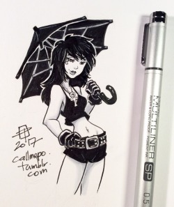 callmepo: The original goth girl… Death! … in her summer wardrobe.   Was inspired by Chris Bachalo’s version of her - mainly because the rain today reminded me of how she liked to carry an umbrella. 