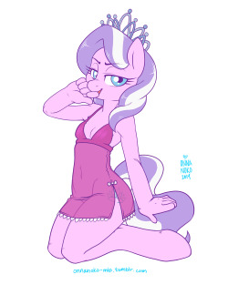 onnanoko-mlp:  A multiple variation color sketch commission of an older Diamond Tiara. I made efforts to make her look older here (wider hips, small A cup breasts, etc.) as I don’t feel comfortable drawing foal art. Many different variations on the