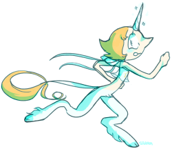 kilifish:  Soooooooo in other news, i finally figured out what Pearl was reminding me of. a frikkn. unicorn. it’s that gemstone on her head smh… even tho she resembles my fawnpearl, i can assure u this is a totally different AU that i thought about
