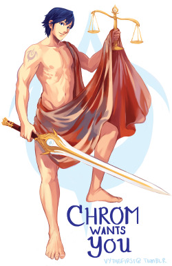 vythefirst:  CHROM wants YOU to come see me at Anime Expo 2015!!HAHA actually I’m sure everyone and their mother has seen or at least imagined art of Chrom posing regally on Fredrick’s morale-boosting posters, but I wanted to do my take on it! Something