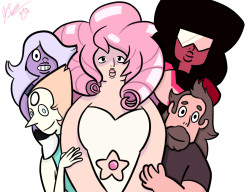 Rose: &ldquo;Not everyone&rsquo;s family would support them if they wanted to give up their physical form to give birth to a half human, half gem child with a magical destiny, but mine would because&hellip;&rdquo;Garnet: &ldquo;Eeeeeeverybody loves Rose