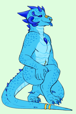 there was a suggestion for argonians so i thought i might give a Lapis version a shot - it’s hard to translate her hairstyle in spines&hellip;[open for commissions!!]