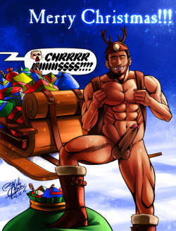 gay-art-and-more:  Happy Holidays from “Gay Art and More”.   For the entire series, go here: http://gay-art-and-more.tumblr.com/tagged/xmas  My blog (Gay Art and More) is about gay erotic art, the nudist/naturist/exhibitionist lifestyle, a little