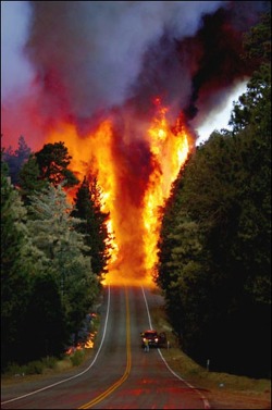 YOU &hellip; SHALL NOT &hellip; PASS!! (Forest fire near Lake Arrowhead, California)