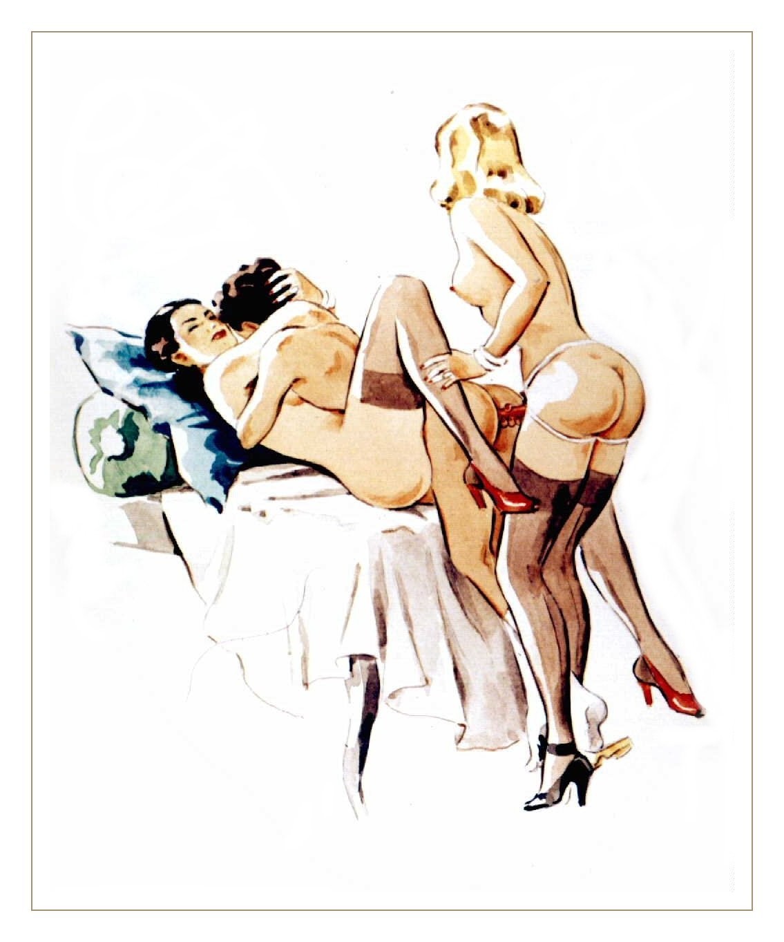Vintage erotic cartoon sex drawings