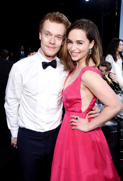 gameofthronesdaily:  Emilia Clarke and Alfie Allen attend The 22nd Annual Screen Actors Guild Awards at The Shrine Auditorium on January 30, 2016 in Los Angeles, California (x)  