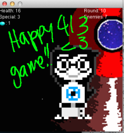 ~~~HAPPY 413!!! HOMESTUCK COLAB GAME!!~~  hey everyone its been a great 5 years, were all grown up!! I thought I would put in my two cents for my favorite comic&rsquo;s birthday, and make a game with my good friend Myles! It was a lot of hard work, and