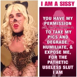 Please help me spread this pathetic sissy all over the web! He willingly sends out pics of himself in drag, then gets mad when they are posted.