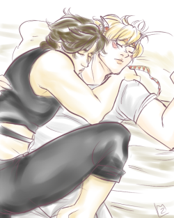 morosezeal:  and the last drawing of the night goes to my dear swankkat who gave me the prompt “napping” you know Joseph’s all about the clingy cuddly full body napping experience. Honestly, I bet Caesar’s siblings probably did the same, so he
