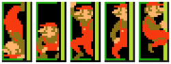 suppermariobroth:In Super Mario Maker, knocking on a door in Edit Mode will randomly cause various forms of Weird Mario to open the door. Here are all the different Weird Marios in all four themes.