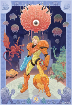 geeksngamers:  Metroid Tribute: Surprise, Surprise - Submitted by PJ McQuade Artist’s Store | Facebook | Twitter In honor of the original Nintendo game that blew minds when it was discovered, at the end, that Samus was in fact a girl! 13” X 19”