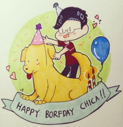 van-arts:  HAPPY BORFDAY TO THE PRECIOUS GIRL CHICA!! May your days filled with delicious treats, warm hugs, and good pet! ❤🐶