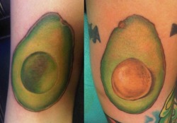 fuckyeahtattoos:  my best friend and I got avocado tattoos from Taija Rae at Living Canvas Tattoos in Tempe, AZ. I’m so happy with the way they turned out. 
