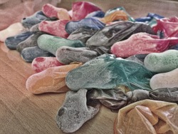 bestpiece:  Loads of frozen cum in condoms 