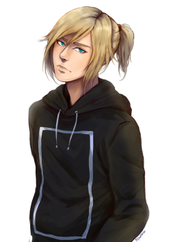 mogekkoh:  More of yurio with beka’s hoodie    I really want to improve my painting skills lol  