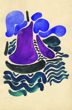 expressionism-art: Sailboats via David KakabadzeSize: 26x35.5 cmMedium: pencil, watercolor, paper