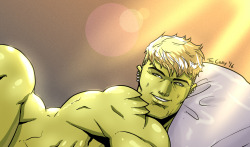 craygallery:  New Work at Patreon! Hulkling waking up in the morning ;D Support me on Patreon to access this and many more XXX gay hardcore artwork! www.patreon.com/tomcray 