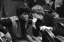 Musical masterminds (James Brown and Mick Jagger, c.1964)