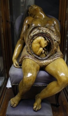 A mother’s 200-year-old gift to anatomy. The body handlers proceeded according to customs of the era: mud was applied and a mold created; this mold was filled with wax, and today it remains the most striking sculpture of those at the Complutense Universit