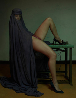 Nude under burka