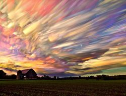 ozonebabys-temple:  cloud-kitten:  holyshmidt:  Time lapse photo of hundreds of sunsets  This may be the best photo in existence    A painted sky 