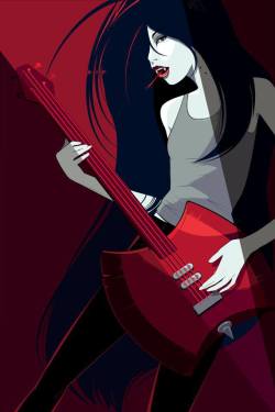 xombiedirge:  Marceline by Craig Drake / Facebook Original painting and 18” X 24” Giclee prints. Regular and variant colorway editions of 35. Part of the Adventure Time and Regular Show art show, at the Mondo Gallery / Tumblr.